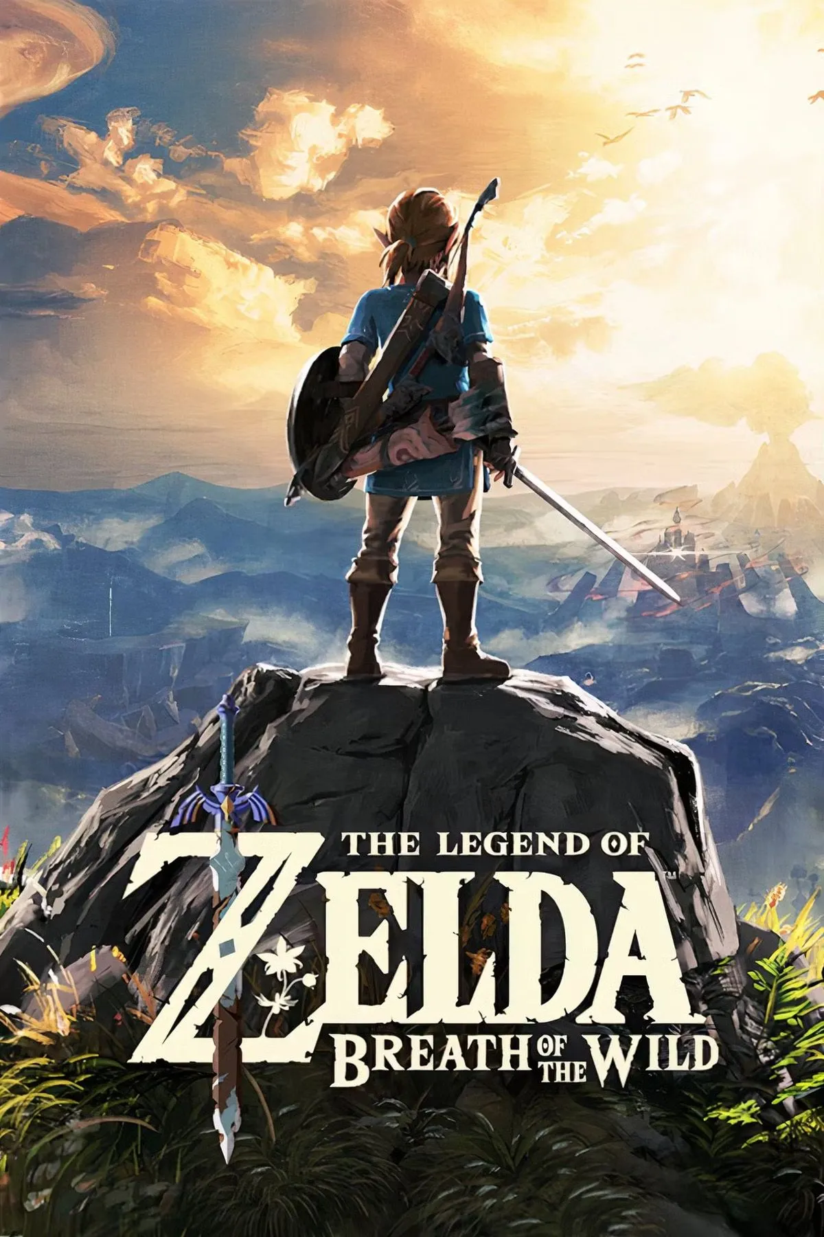 Hình ảnh Link nhìn ra phong cảnh Hyrule tuyệt đẹp trong Zelda Breath of the Wild