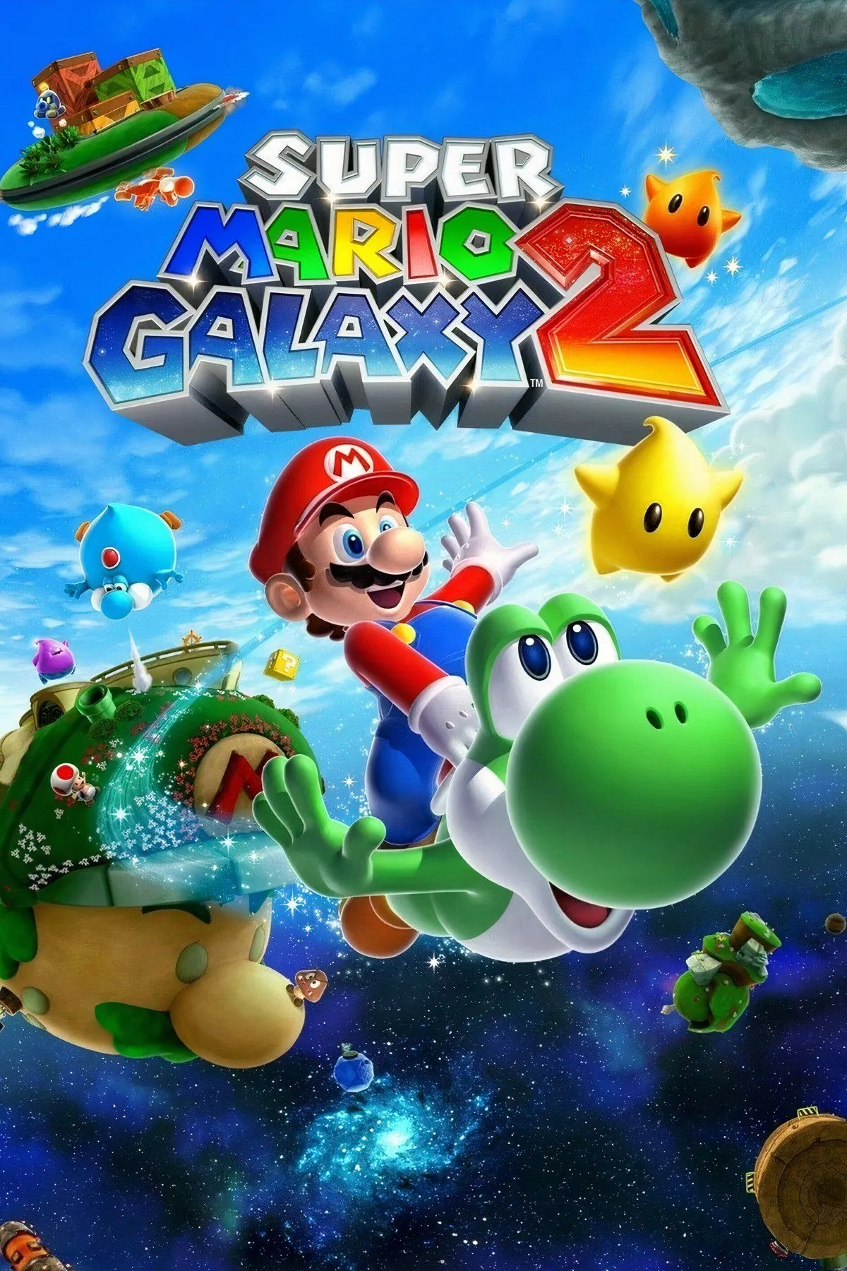 Hình ảnh Mario và Yoshi trong game Super Mario Galaxy 2