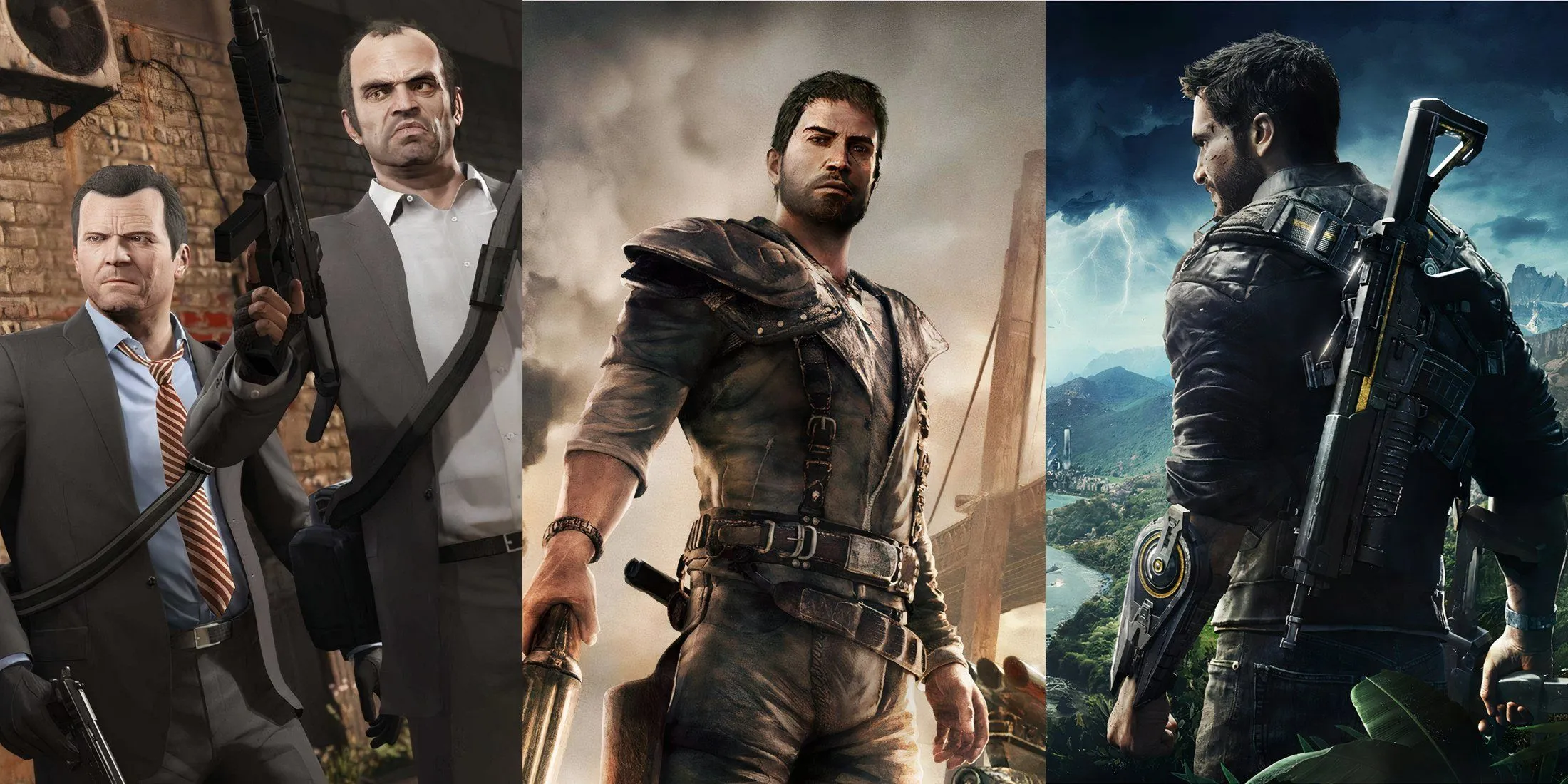 Hình ảnh tổng hợp các game thế giới mở có phương tiện chiến đấu như GTA 5