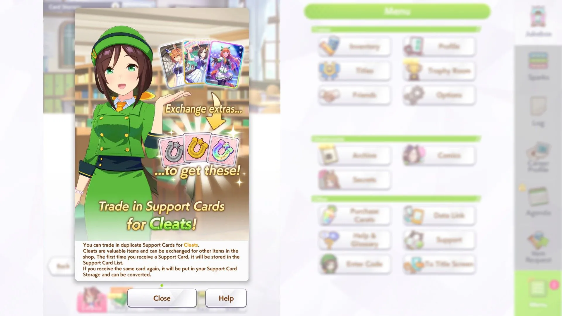 Hướng dẫn chuyển đổi Support Card thành Cleats trong Umamusume Pretty Derby