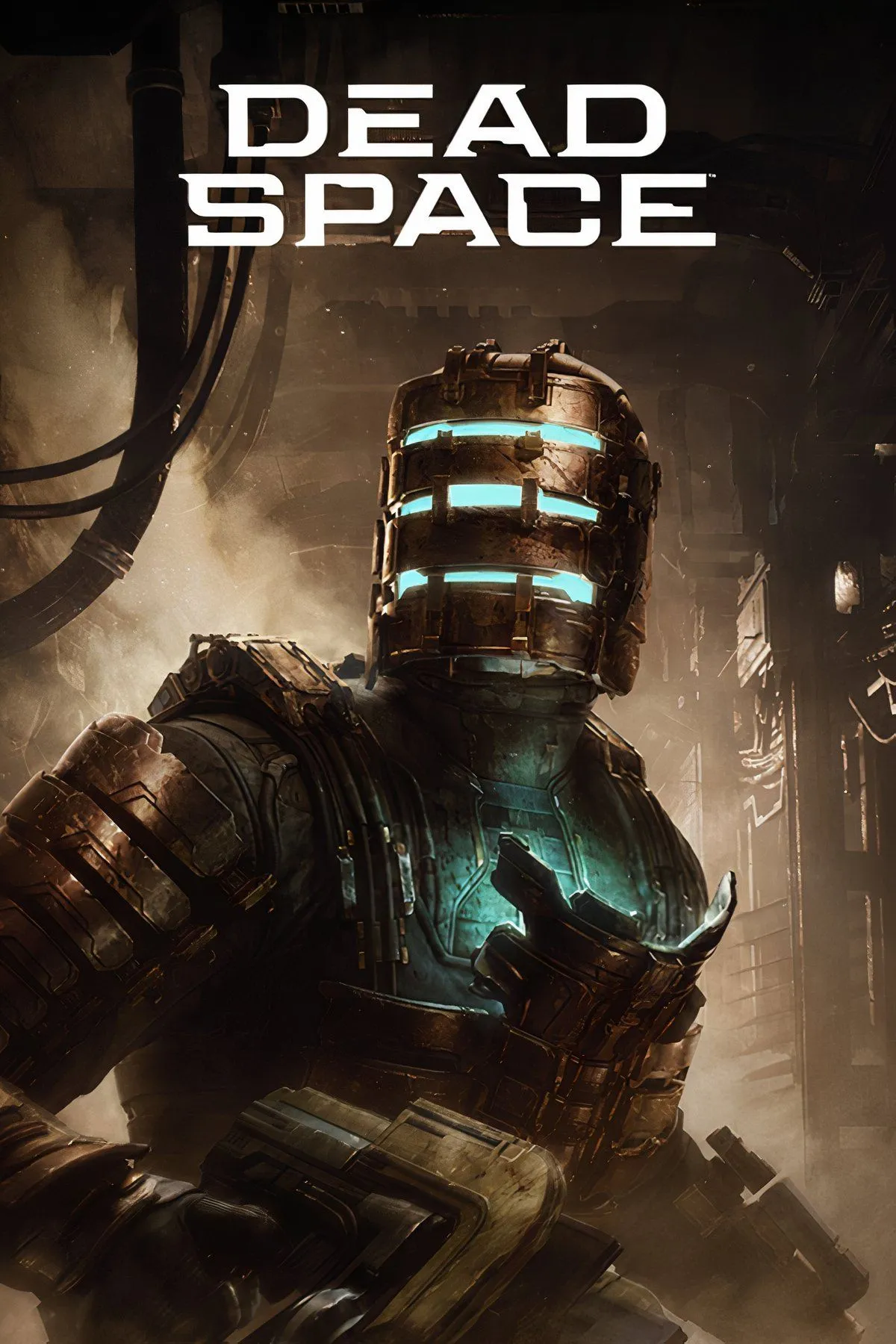 Isaac Clarke trong bộ giáp kỹ sư quen thuộc, đối mặt với Necromorph trên con tàu USG Ishimura trong Dead Space Remake 2023.