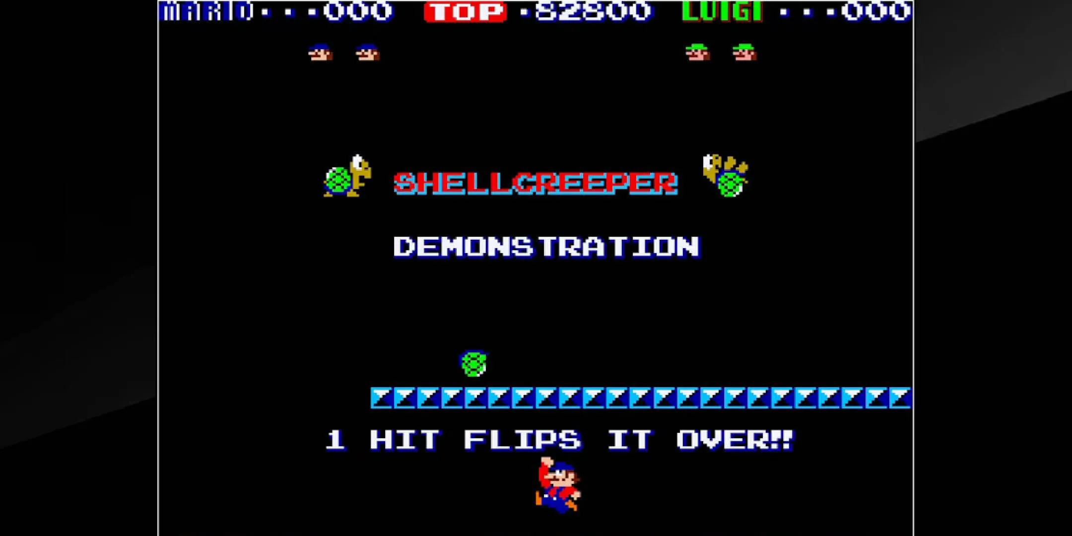 Màn hình trò chơi Mario Bros phiên bản Arcade với hai anh em Mario và Luigi