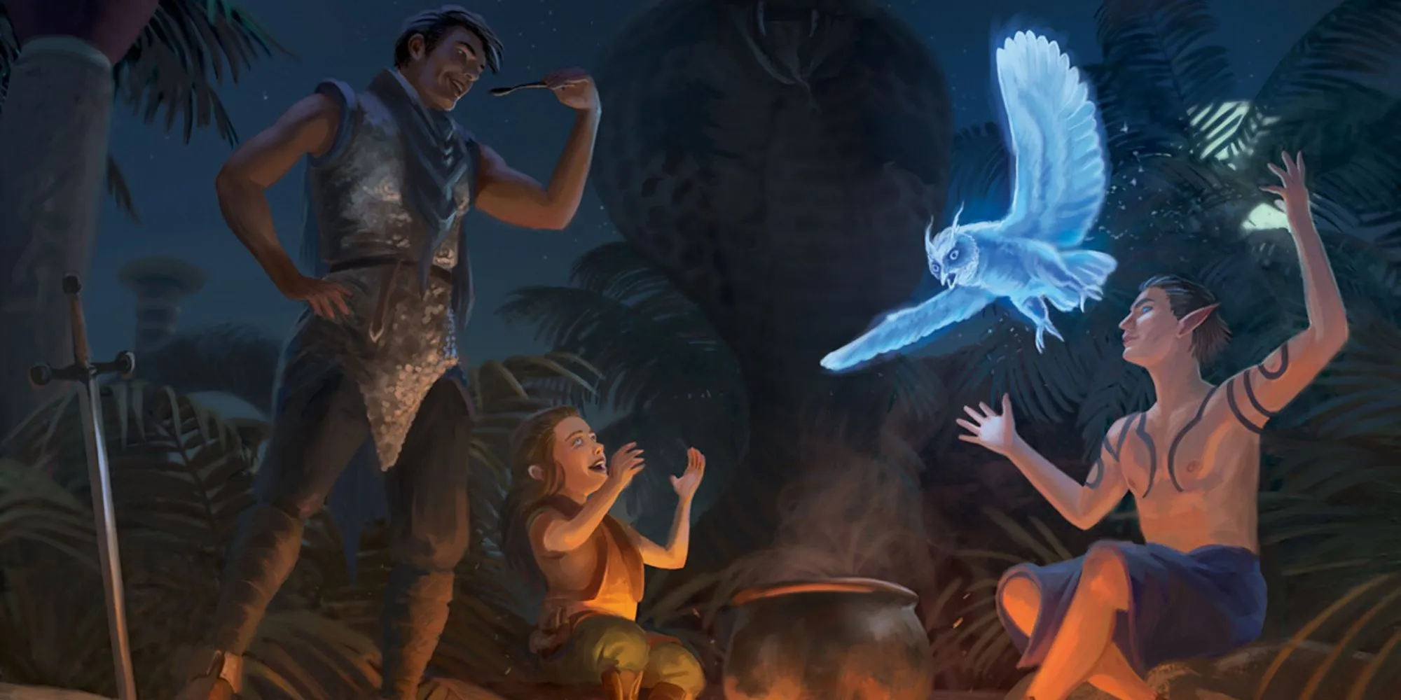 Một nhân vật D&amp;D tạo ra ảo ảnh rắn khổng lồ để đánh lừa đối thủ và bảo vệ nhóm.