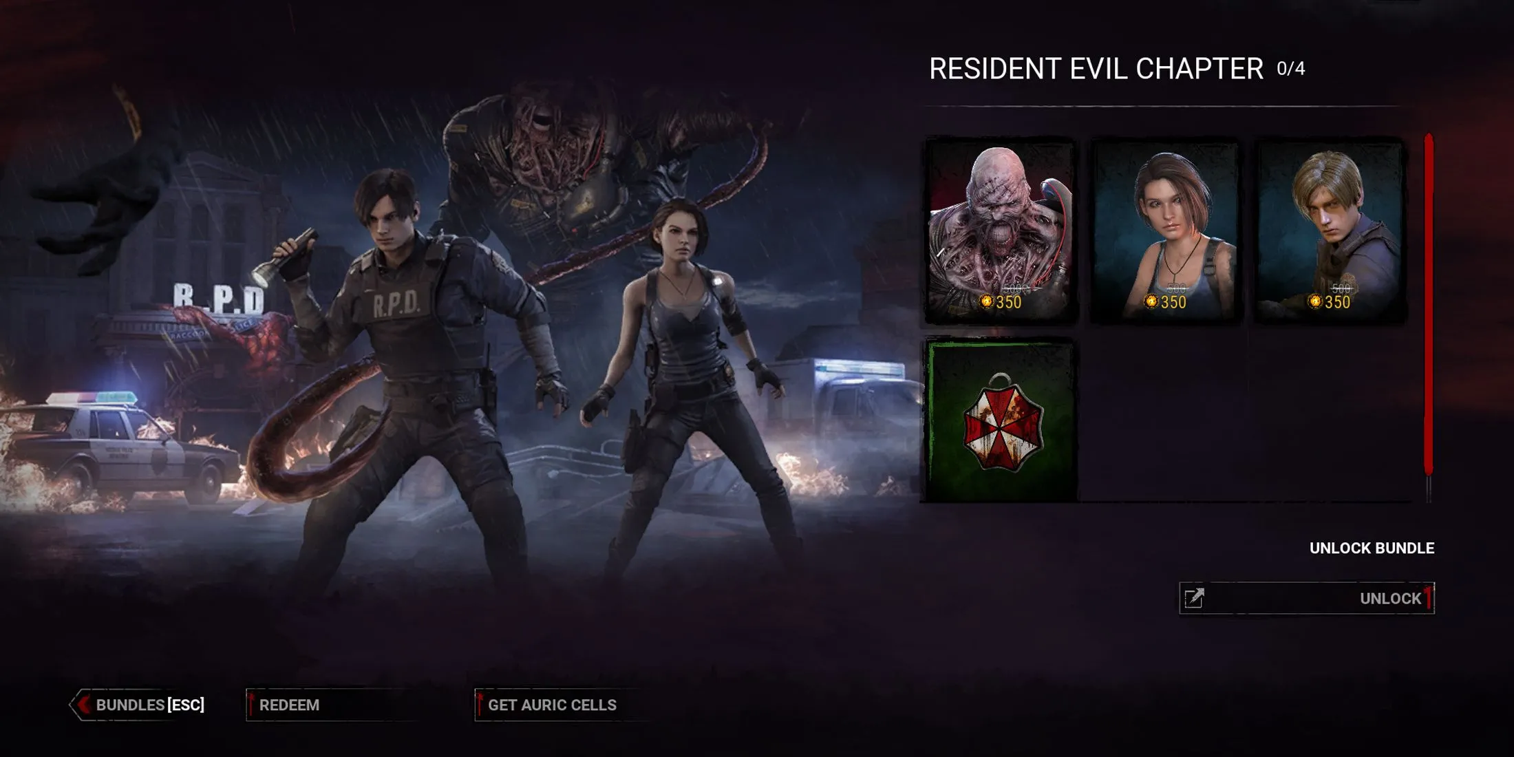 Nemesis trong bối cảnh chương Resident Evil của Dead by Daylight