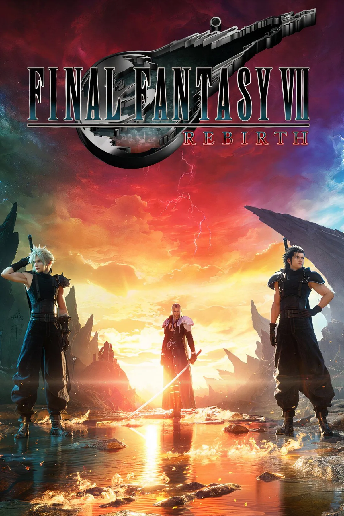 Nhóm Cloud Strife chiến đấu cùng nhau trong Final Fantasy VII Rebirth, thể hiện đồ họa ấn tượng và lối chơi năng động.