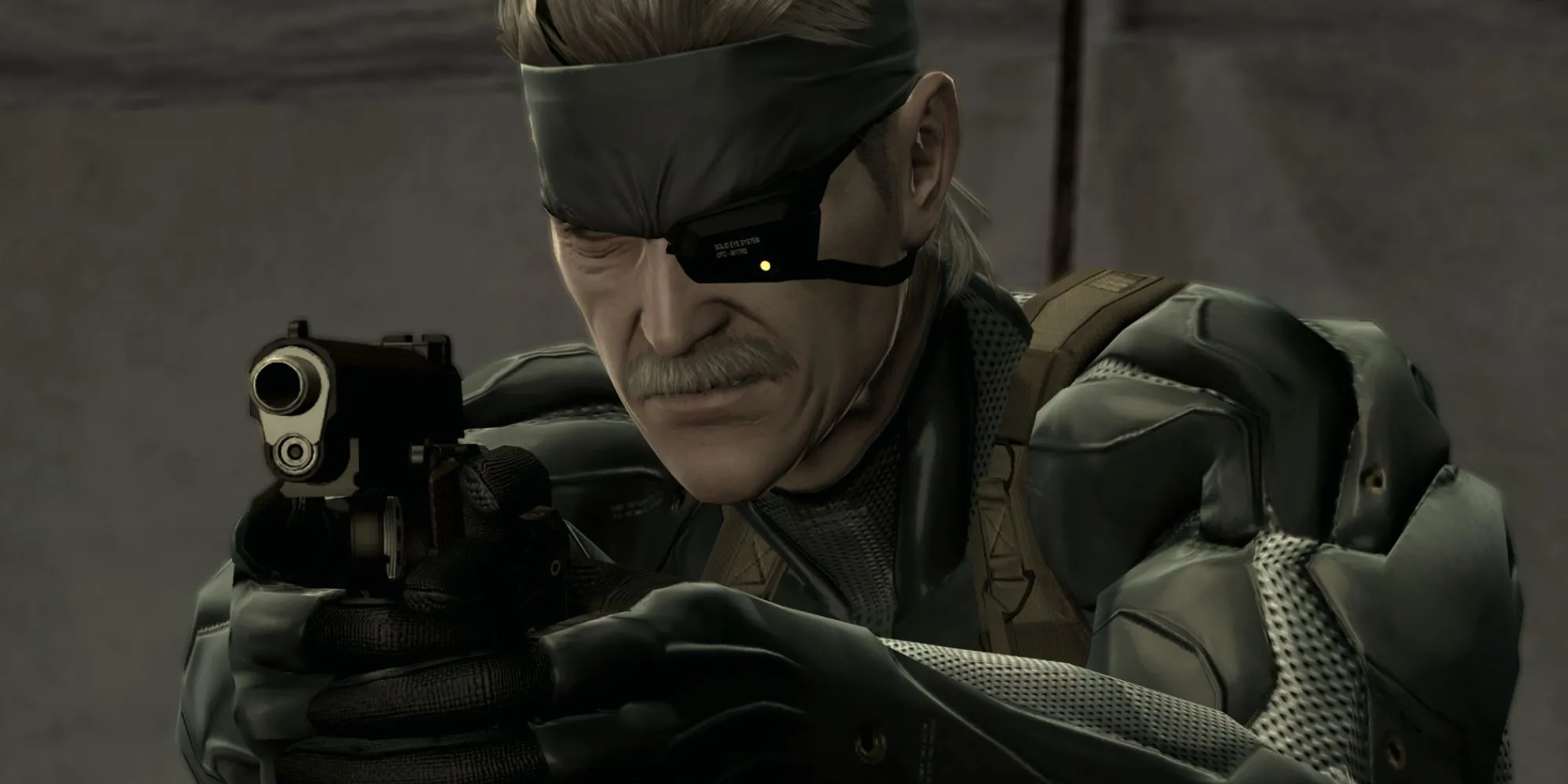 Old Snake đang nhắm bắn trong Metal Gear Solid 4: Guns of the Patriots