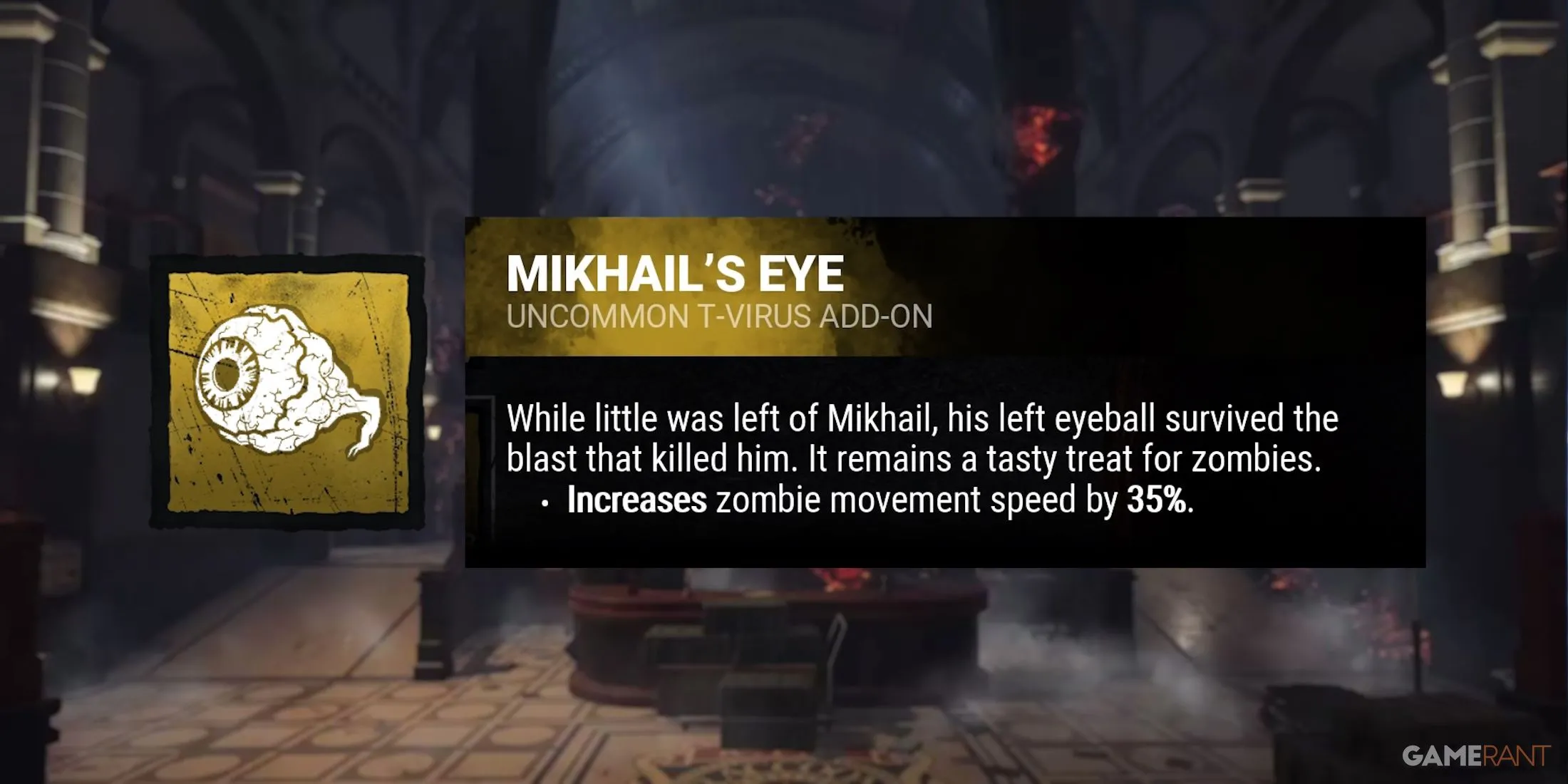 Phụ kiện Mikhail’s Eye của Nemesis, cải thiện khả năng của Zombie trong Dead by Daylight