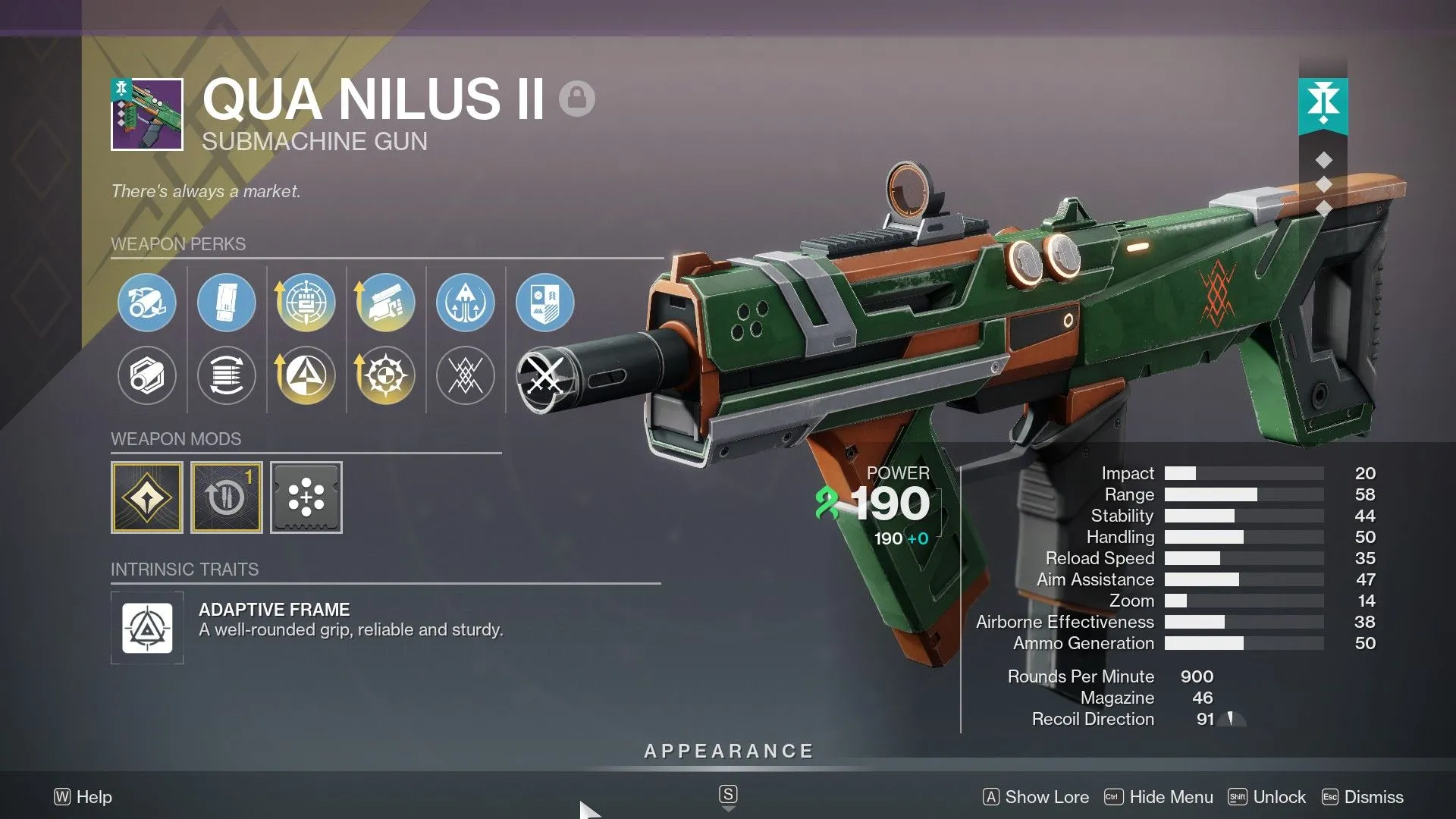 SMG Qua Nilus II trong Destiny 2 với các perk mạnh nhất cho PvE