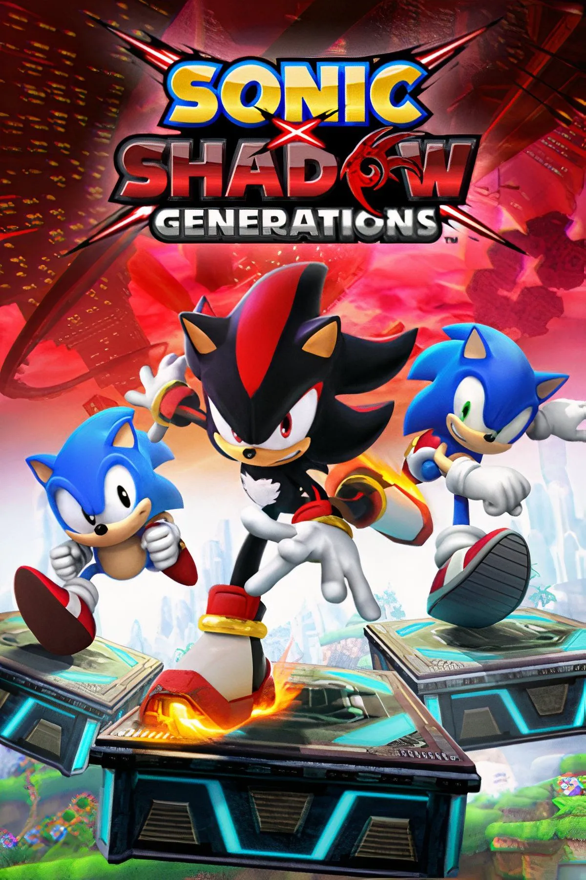 Sonic X Shadow Generations với Sonic và Shadow cùng nhau trong một cảnh game