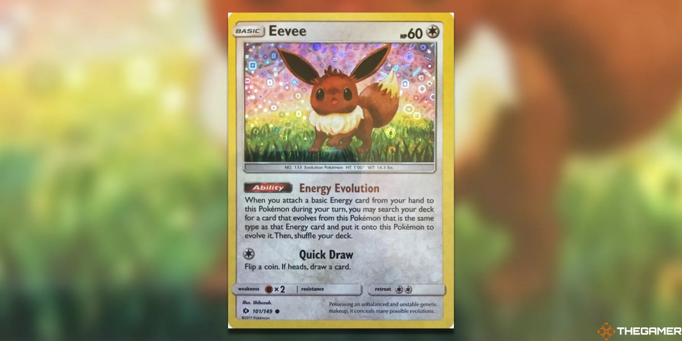 Thẻ bài Pokemon TCG Eevee promo General Mills với hiệu ứng holo đặc biệt