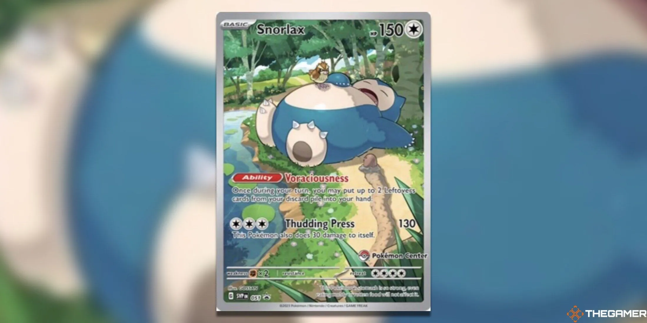 Thẻ bài promo Snorlax độc quyền Pokemon Center từ bộ Scarlet &amp; Violet 151