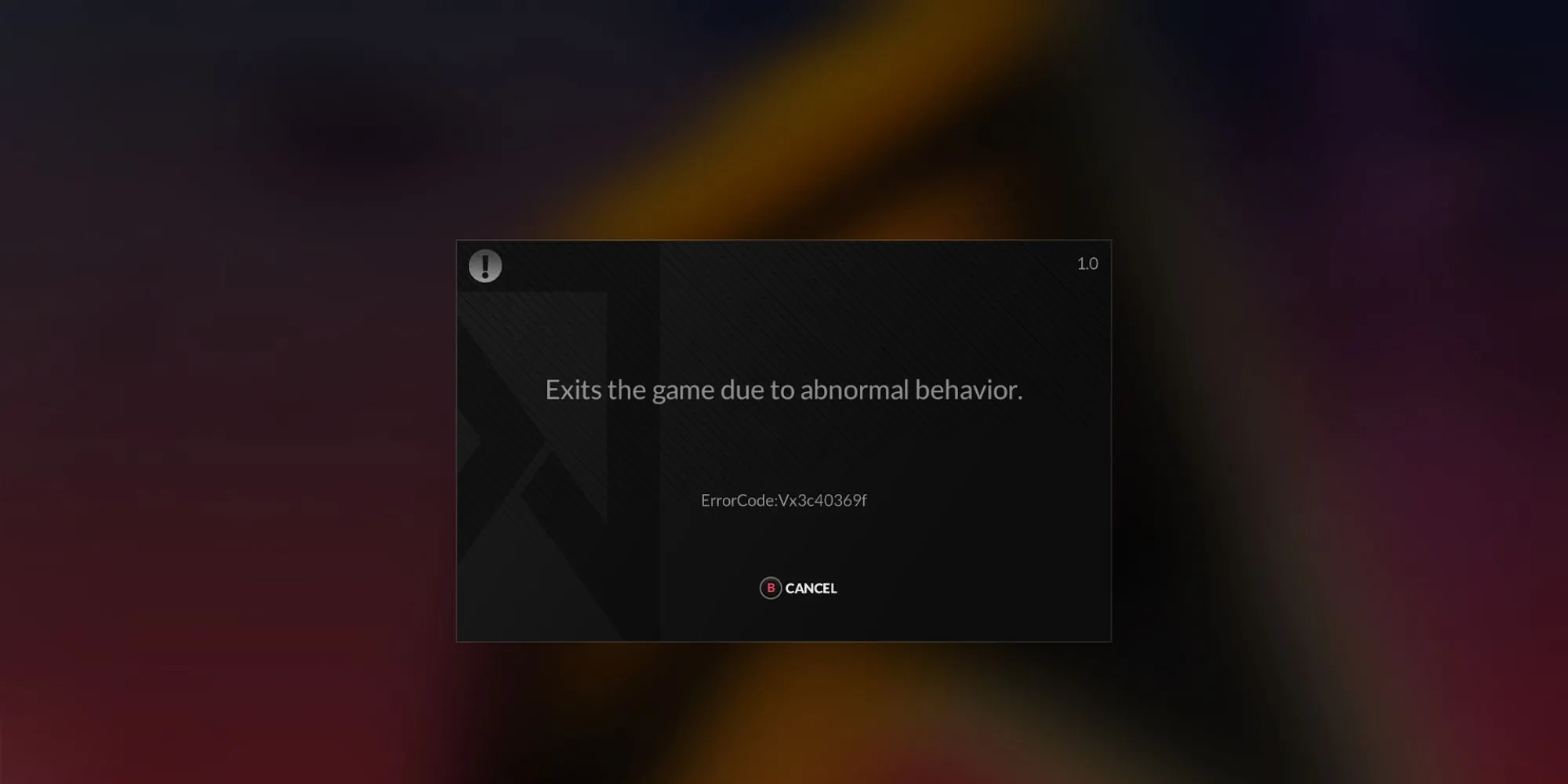 Thông báo lỗi từ game DJMAX Respect V do phát hiện hành vi bất thường, minh họa vấn đề anti-cheat