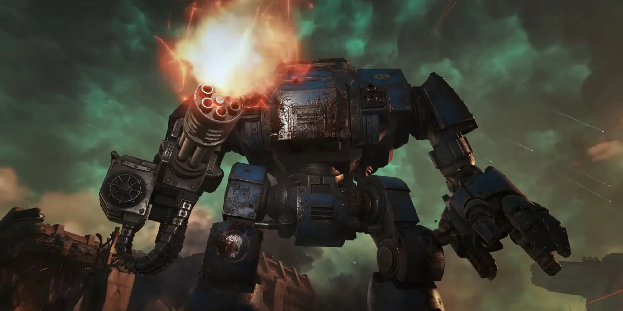 Warhammer 40k Space Marine 2: Cận cảnh Dreadnought có thể triệu hồi trong chế độ Siege