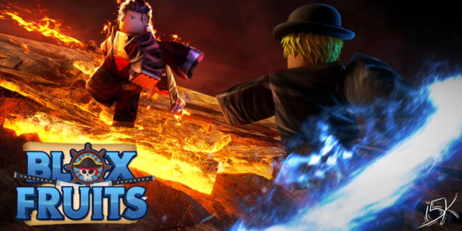 Cảnh một người chơi Blox Fruits đang chiến đấu trong thế giới game Roblox