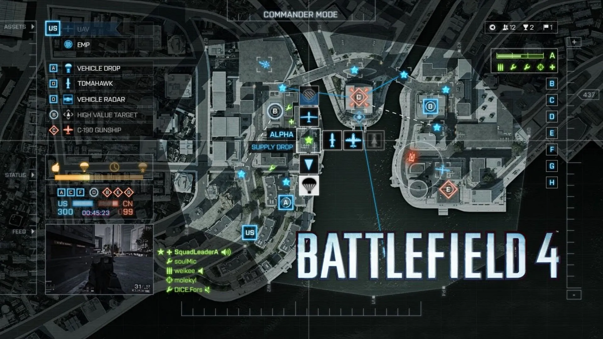 Chế độ Commander đặc biệt trong Battlefield 4 với góc nhìn từ trên cao