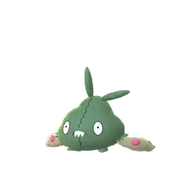 Pokémon Trubbish màu xanh lá cây, trông giống túi rác trong Pokemon GO